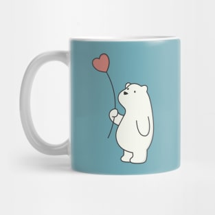 Kawaii Cute Polar Bear With Heart Mug